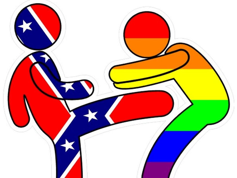 Historically inaccurate. We never battled the South... did we?