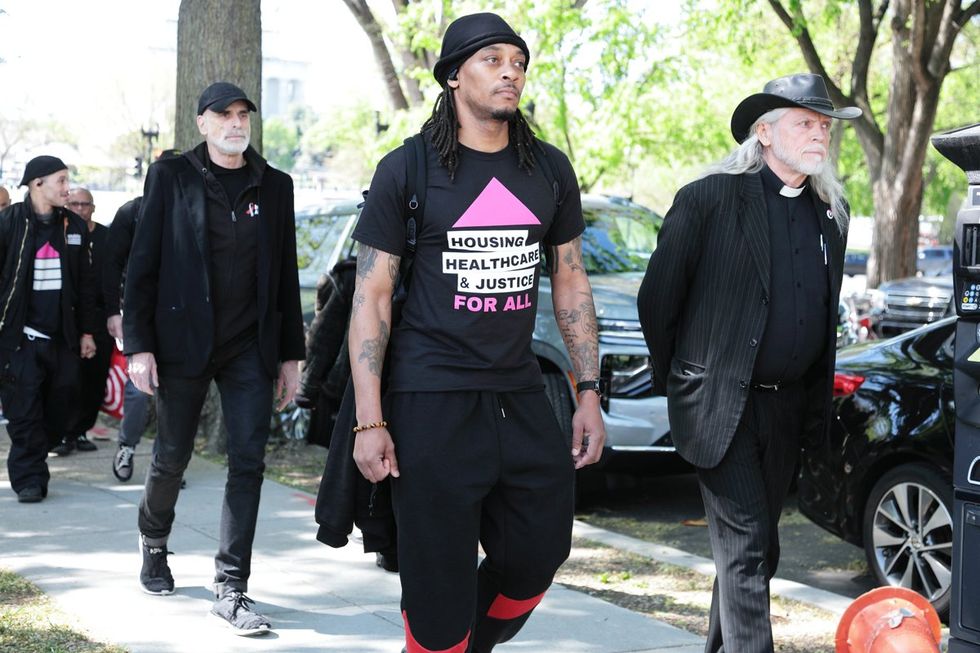 HIV and AIDS activists hold coffin delivery to protest PEPFAR cuts at State Department building in Washington, D.C., April 17, 2025