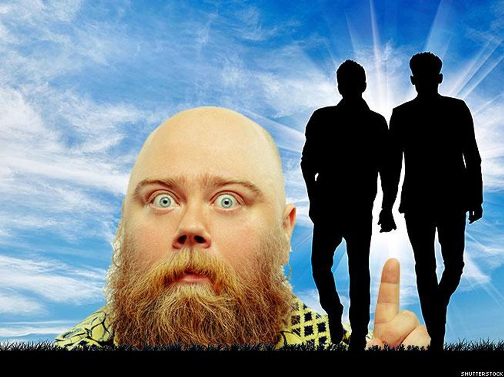 Holding your partner's hand and people staring like they just saw Lady Godiva ride down the street naked.