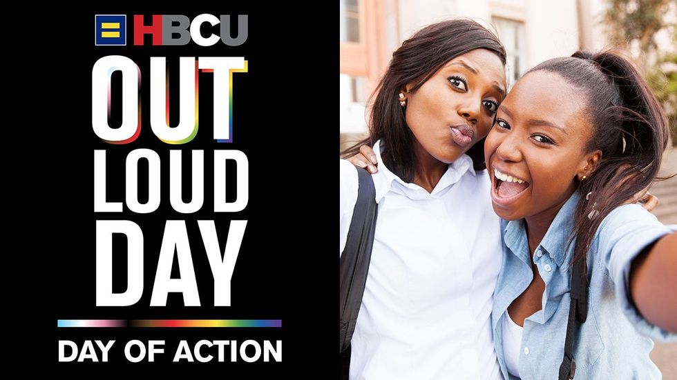 HRC HBCU Out Loud Action Day Poster African American Students Queer Couple