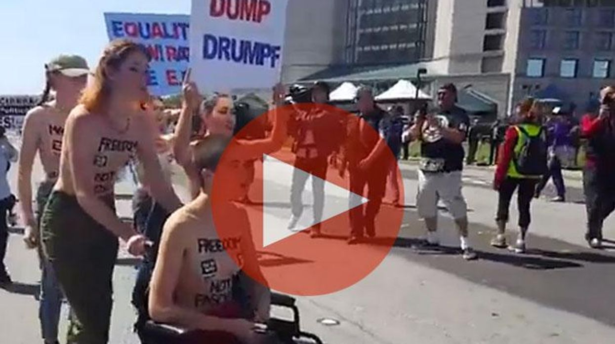 Hundreds Clash with Police to Protest Donald Trump Near San Francisco