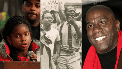 Hydeia Broadbent; Colin Robinson and Charles Angel; Magic Johnson