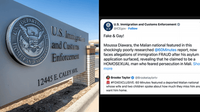 ICE field office in Denver, Colorado; "Fake & Gay" post by ICE's official X account