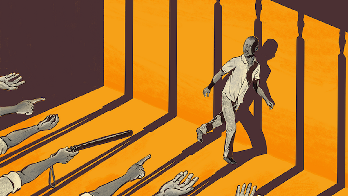 Illustration representing arrests of gay men in Zambia