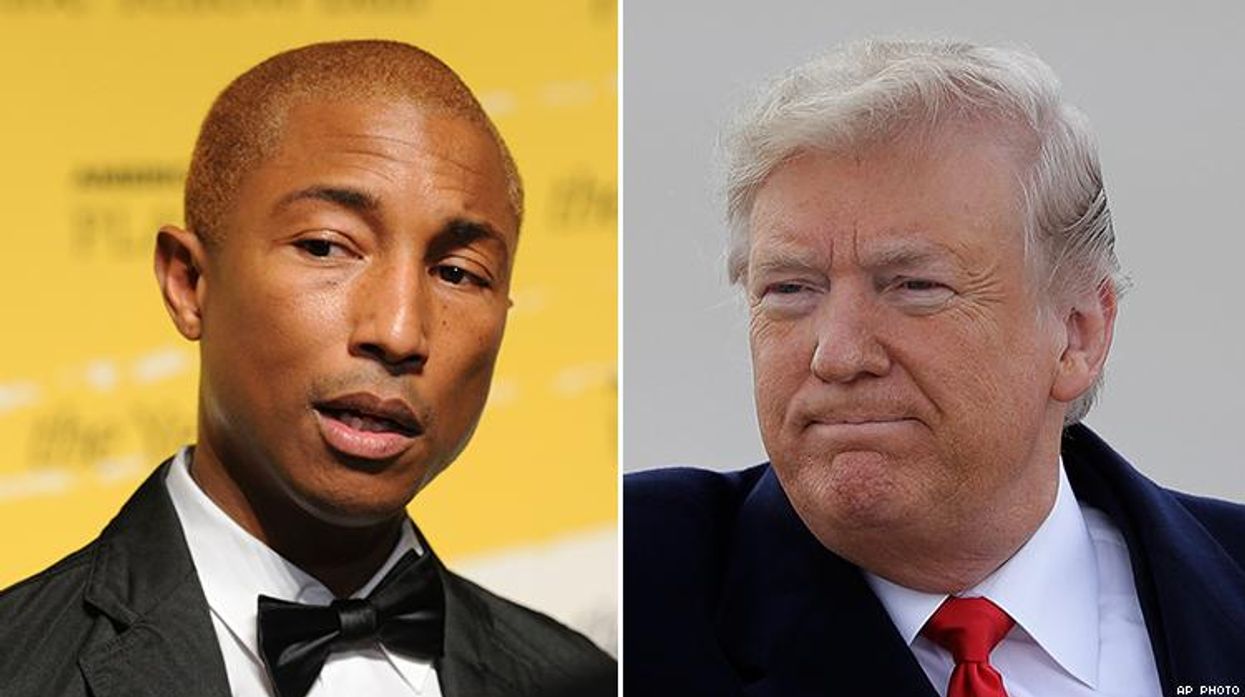 Pharrell Isn't 'Happy' With Trump: Files Cease and Desist