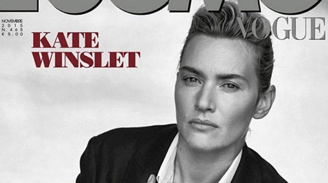 Kate Winslet Smolders in a Suit on the Cover of L'Uomo Vogue
