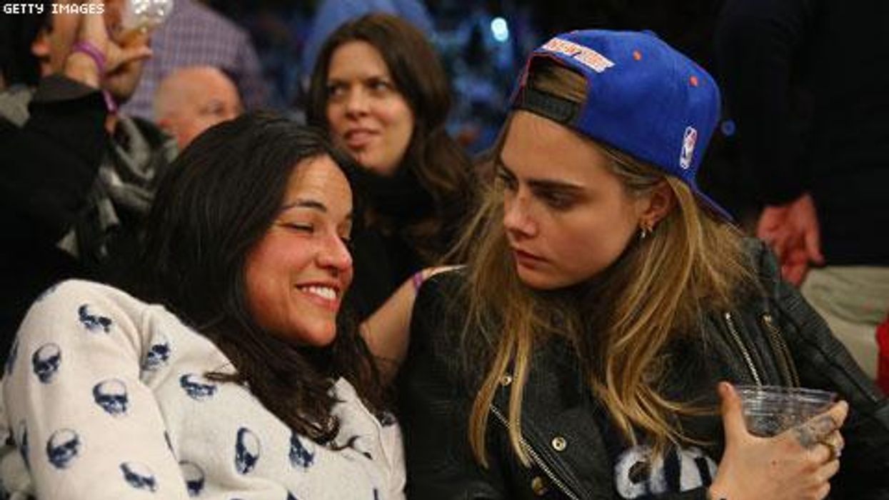 Michelle Rodriguez and Victoria's Secret Model Cara Delevingne Engage in Major PDA at Knicks Game