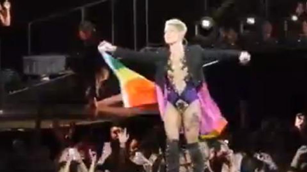 WATCH: Pink Waves Rainbow Flag, Tells Twitter Haters She's Proud to Get Called a Lesbian