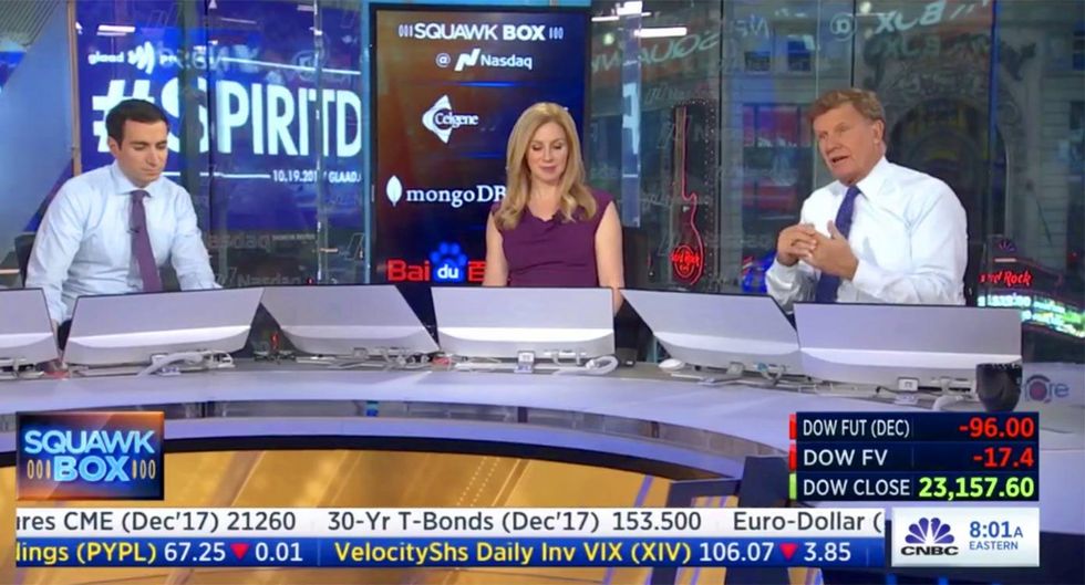 In a powerful sign of support for LGBTQ youth, CNBC changed their iconic on-air peacock logo fully purple for Spirit Day