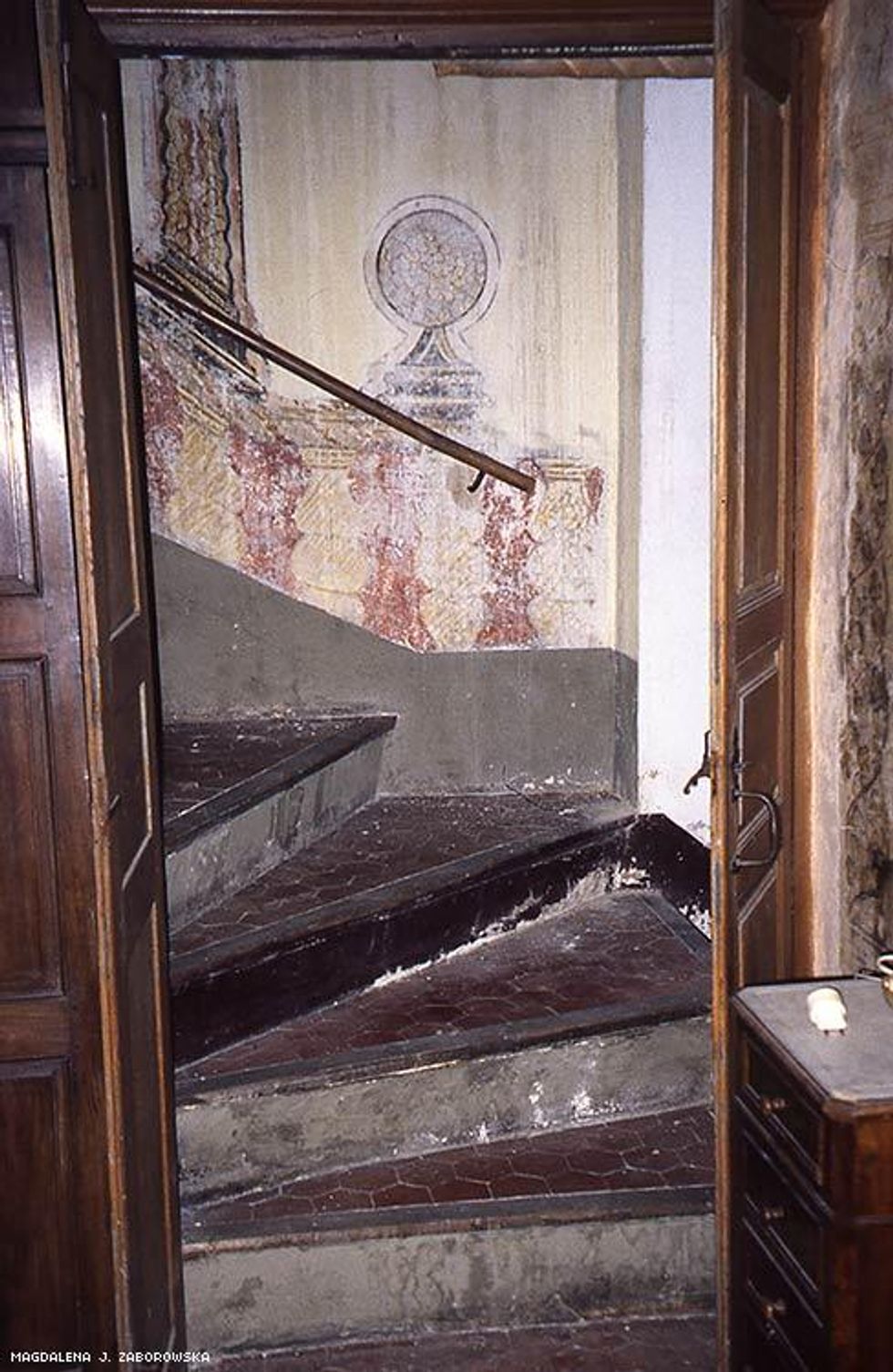 Internal staircase from Baldwin\u2019s last room.