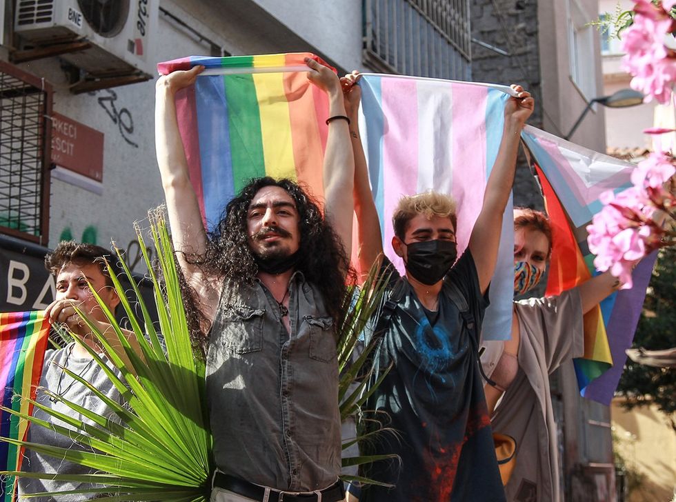 Istanbul Turkey 2021 Pride Parade held in Taksim Square despite interventions by police