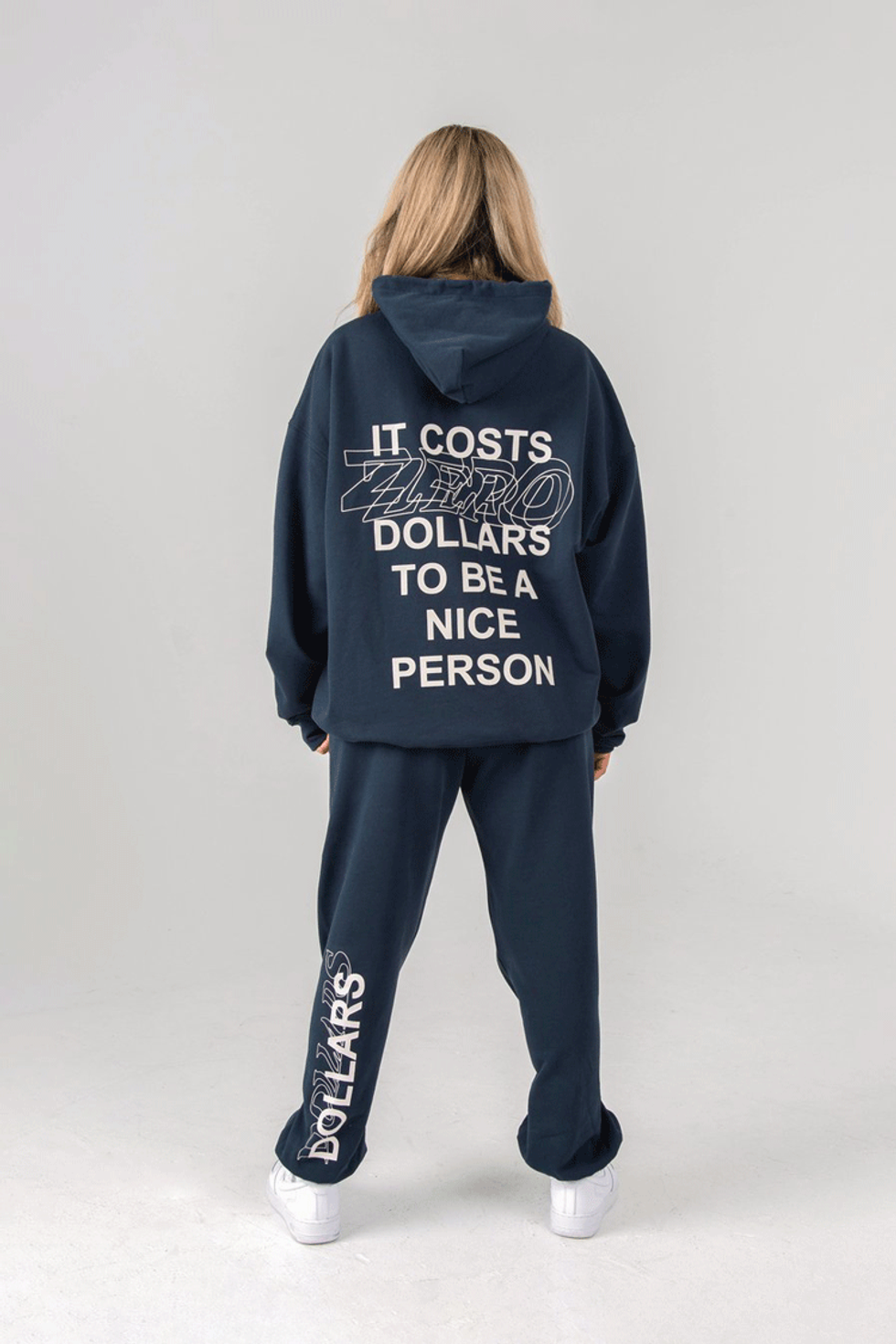 It Costs $0 To Be A Nice Person Navy Hoodie