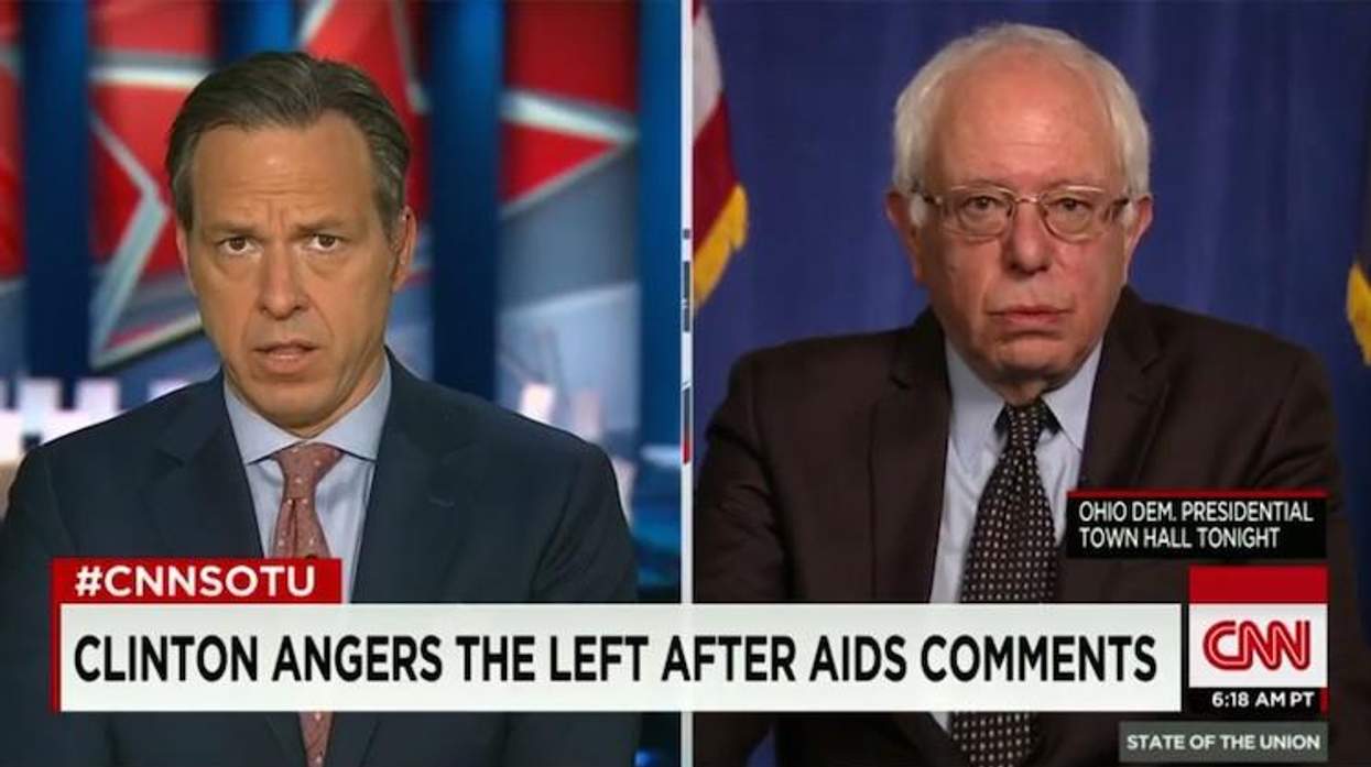 Jake Tapper of CNN and Vermont Senator Bernie Sanders