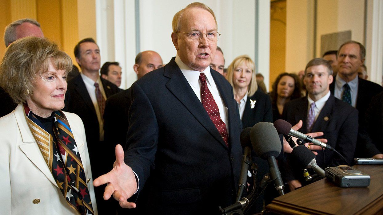 James Dobson Focus on the Family founder leading prayer day