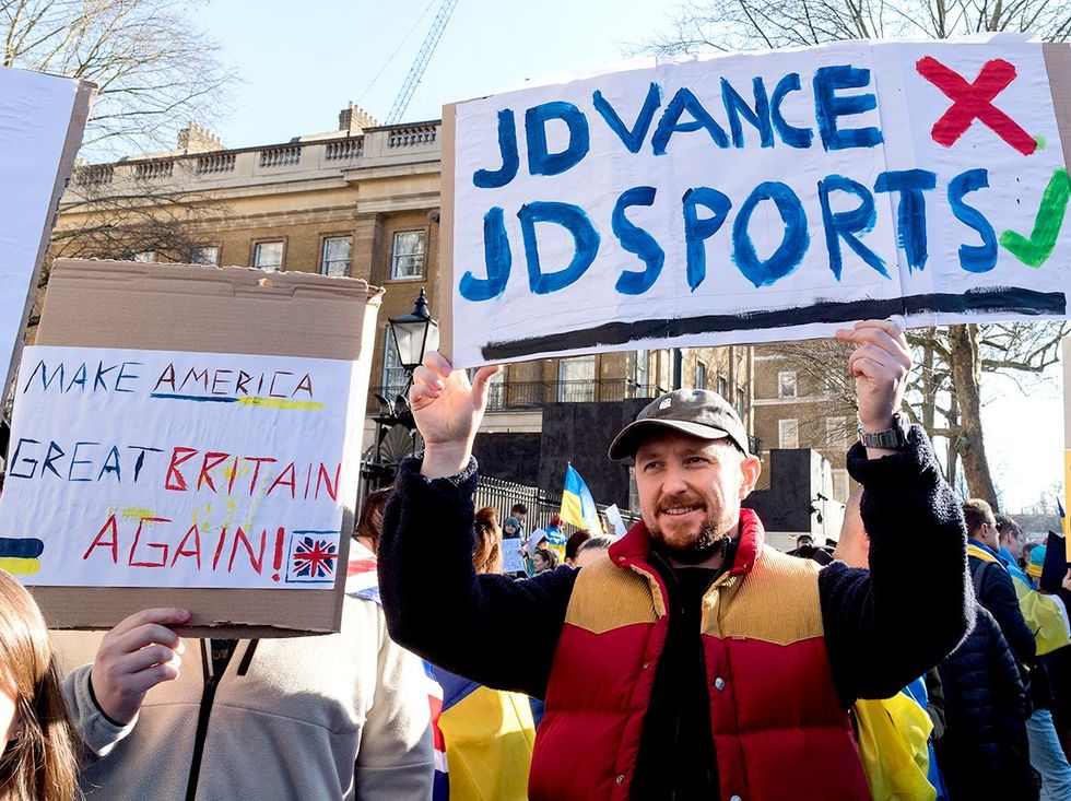 JD Vance protest sign
