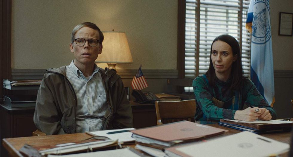 Jeff Hiller and Kate O\u2019Flynn in 'Widow's Bay.'Apple TV