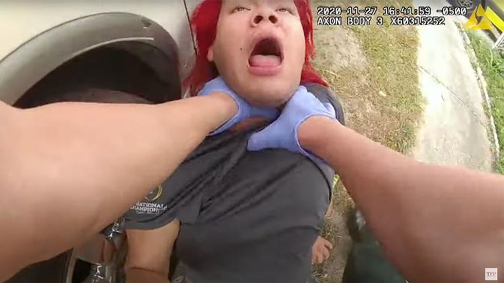 Jenny DeLeon being choked