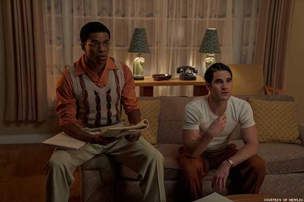 Jeremy Pope as Archie Coleman and Darren Criss as Raymond Ansley