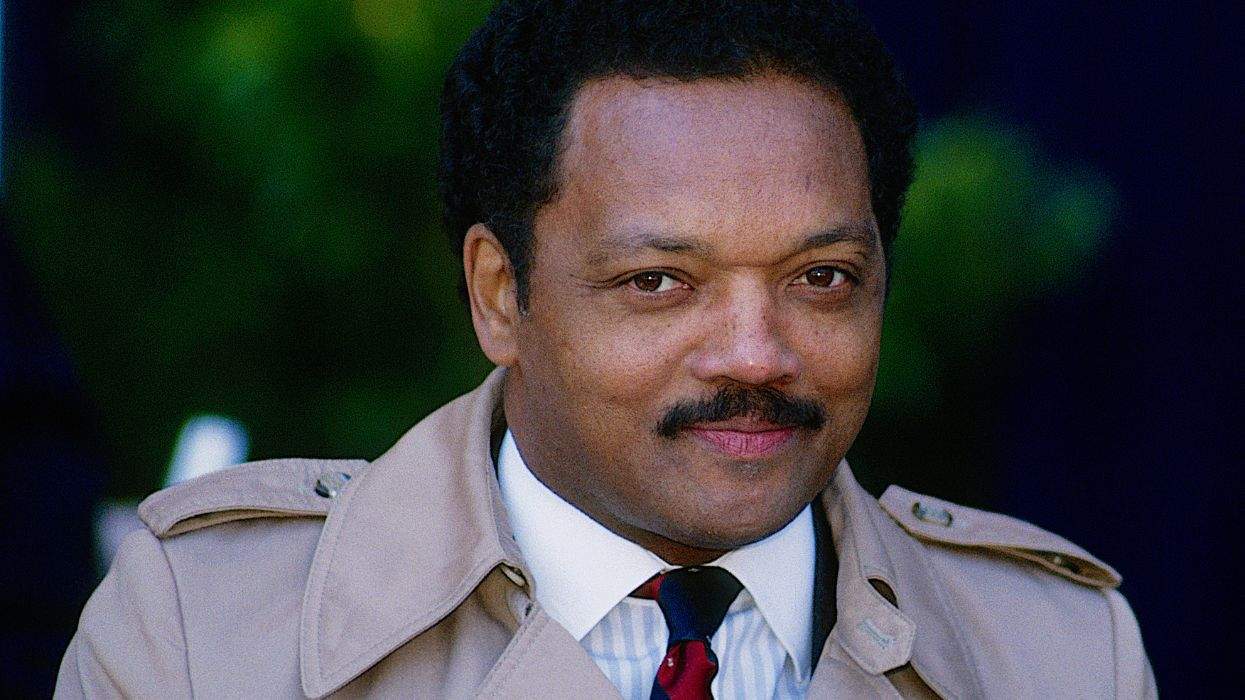 Jesse Jackson at a campaign event in 1987 in Chicago