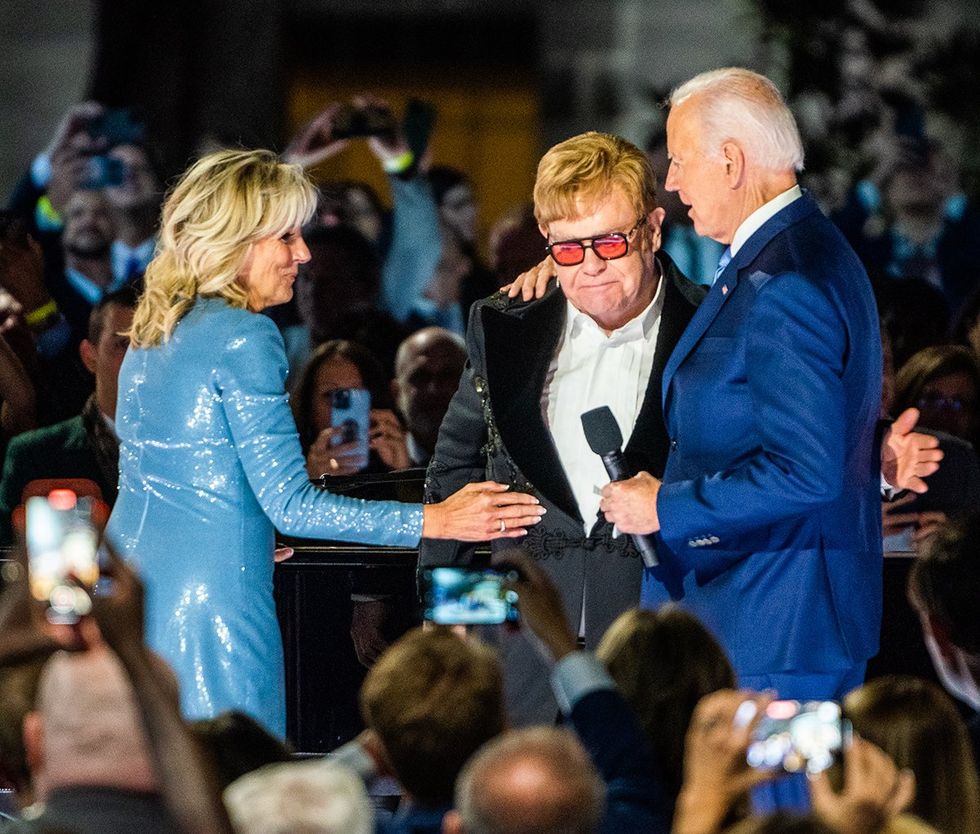 Jill and Joe Biden with Elton John
