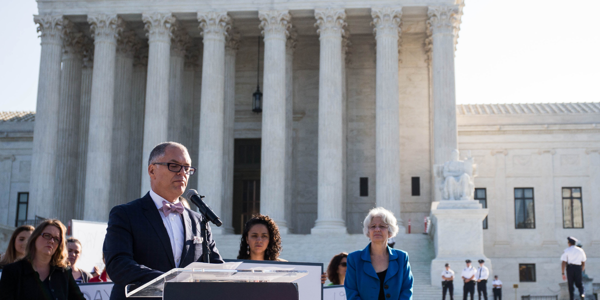 Jim Obergefell celebrates U.S. Supreme Court's rejection of Kim Davis's marriage equality challenge