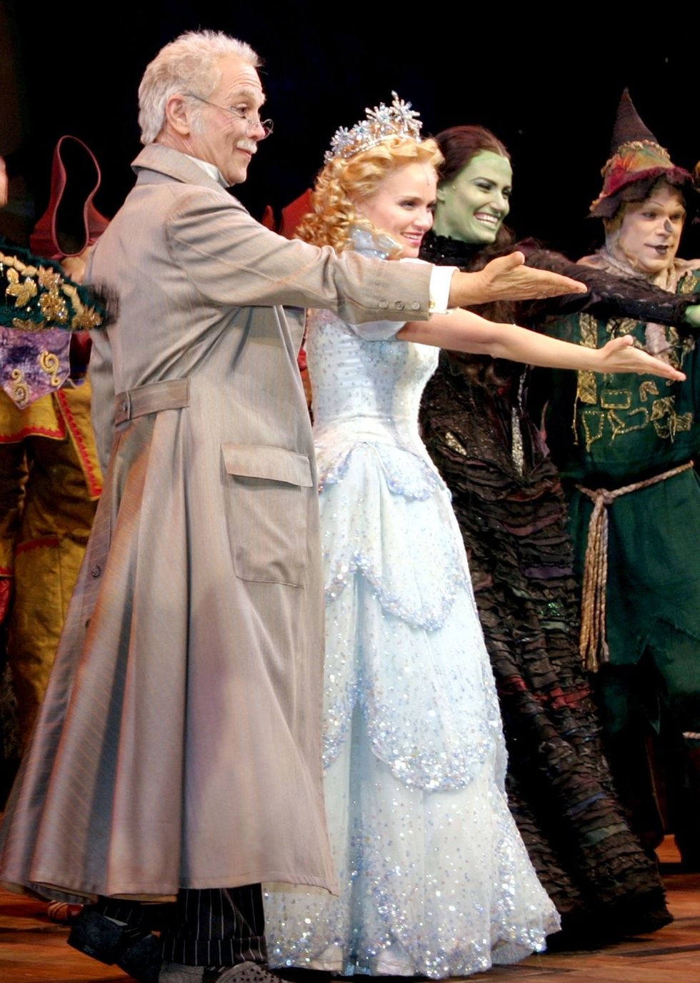 Joel Grey, Idina Menzel and Kristin Chenoweth in the Wicked musical