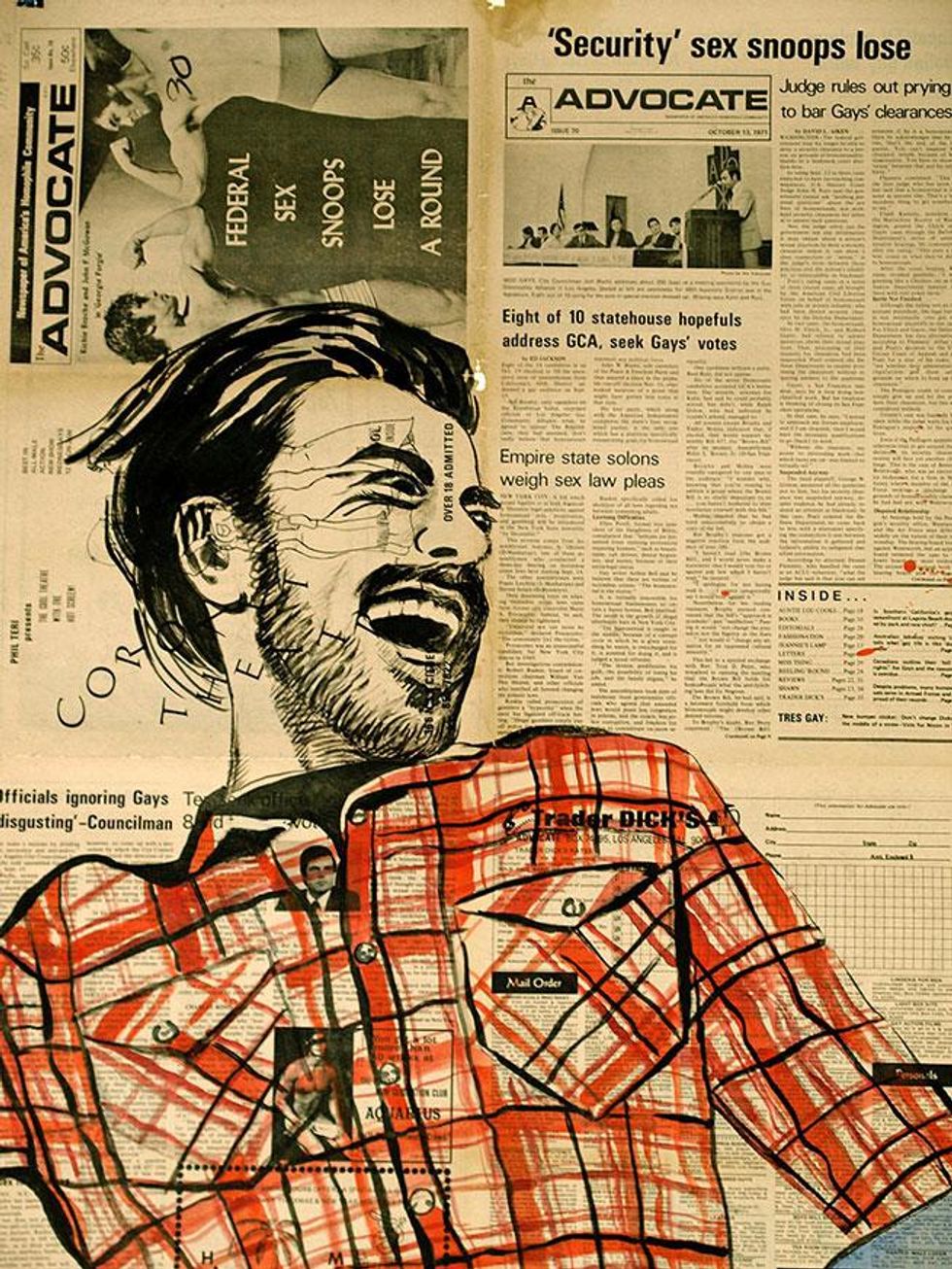 Johnny Alexandre Abbate modeled as a street fighter about to hit a cop with his handbag.