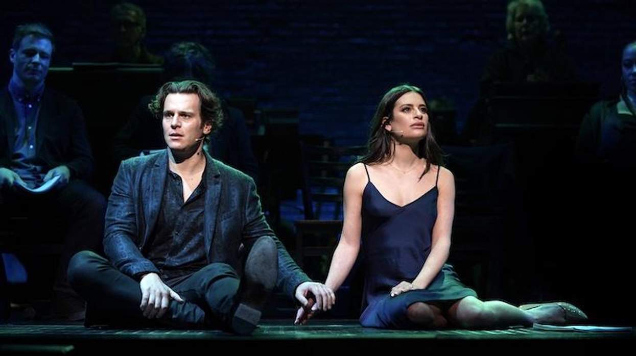Jonathan Groff and Lea Michele