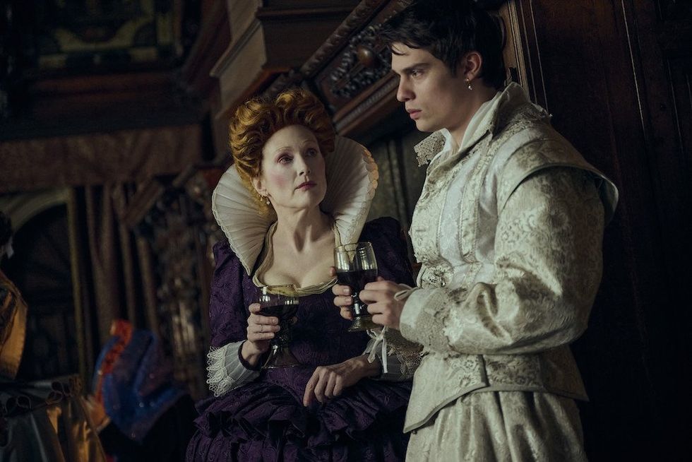 Julianne Moore as Mary and Nicholas Galitzine as George in Mary & George 