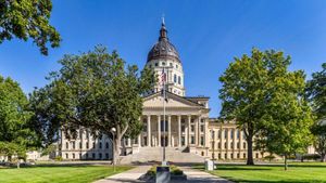 Transgender woman defies Kansas bathroom law inside state Capitol