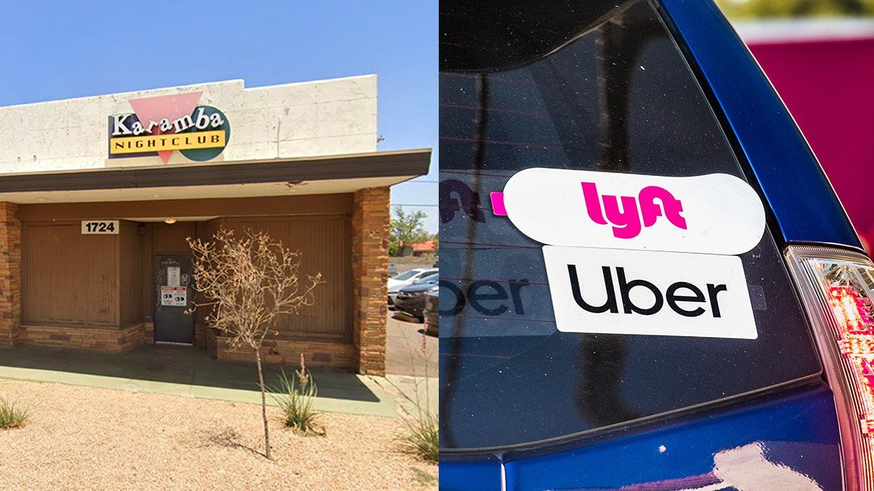 Karamba Nightclub phoenix arizona alongside car stickers Lyft Uber