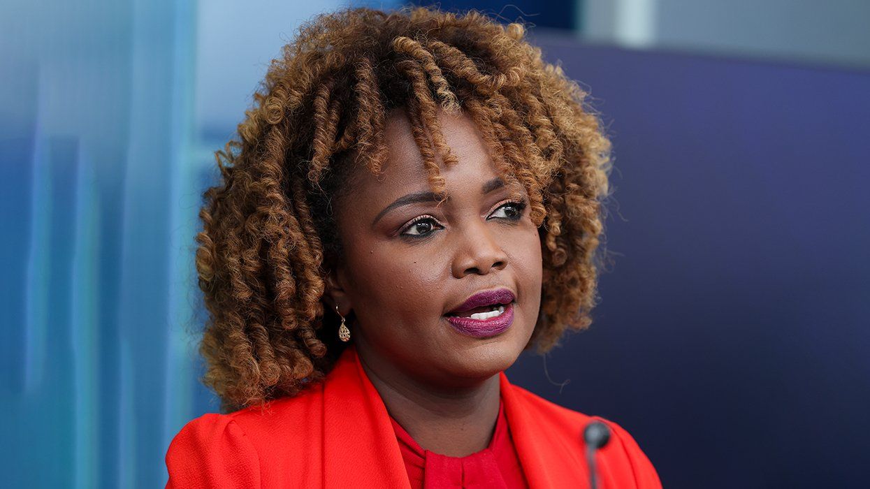 Karine Jean Pierre during a press briefing January 2025 Washington DC