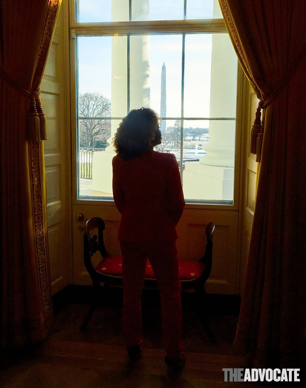 Karine Jean Pierre White House press secretary exclusive exit interview photographed by Jen Rosenstein for The Advocate Magazine