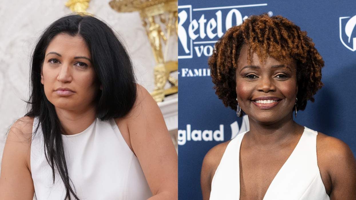 Katie Miller (L); Karine Jean-Pierre (R)