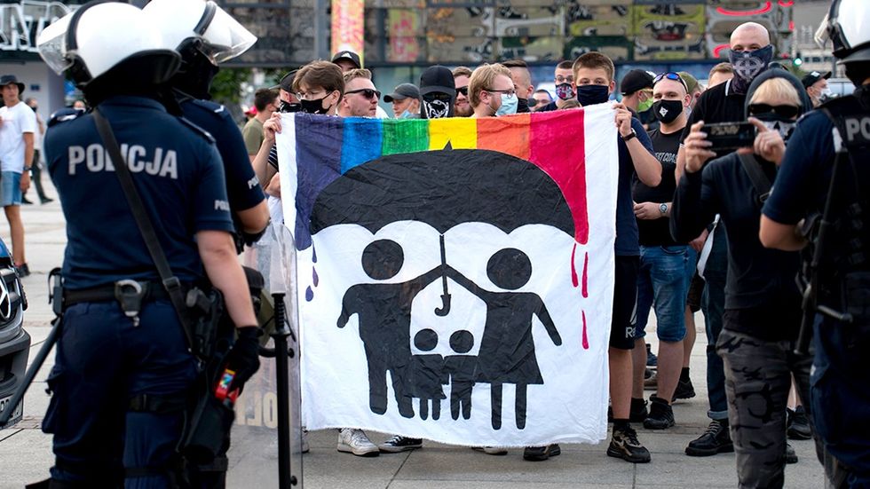 KATOWICE Poland anti LGBTQ propaganda protest police