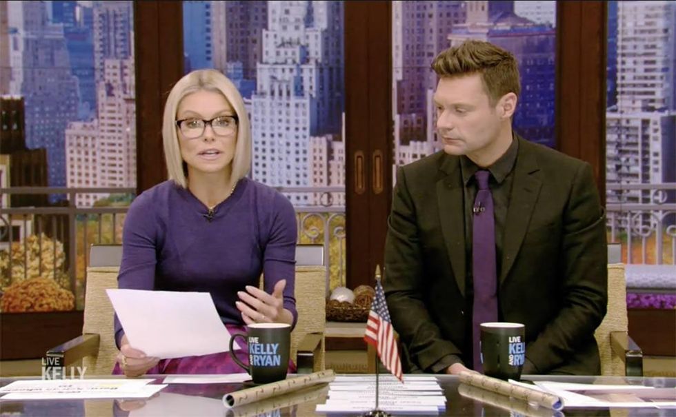 Kelly & Ryan gave a shout-out to spirit day and talked about the importance of anti-bullying activism