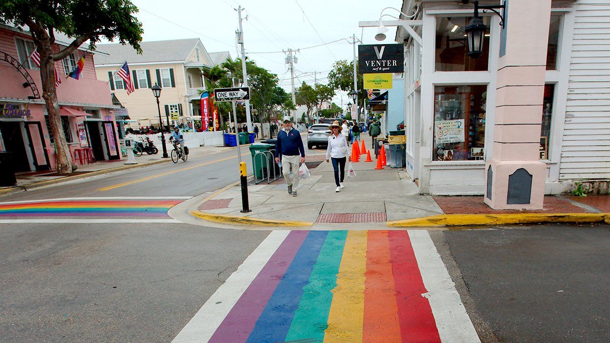 Key West Florida rainbow crosswalks on Duval Street