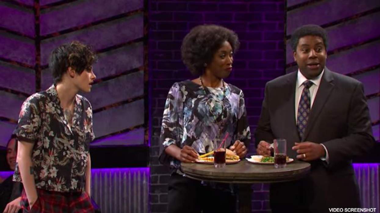 Kristen Stewart, Ego Nwodim, and Kenan Thompson