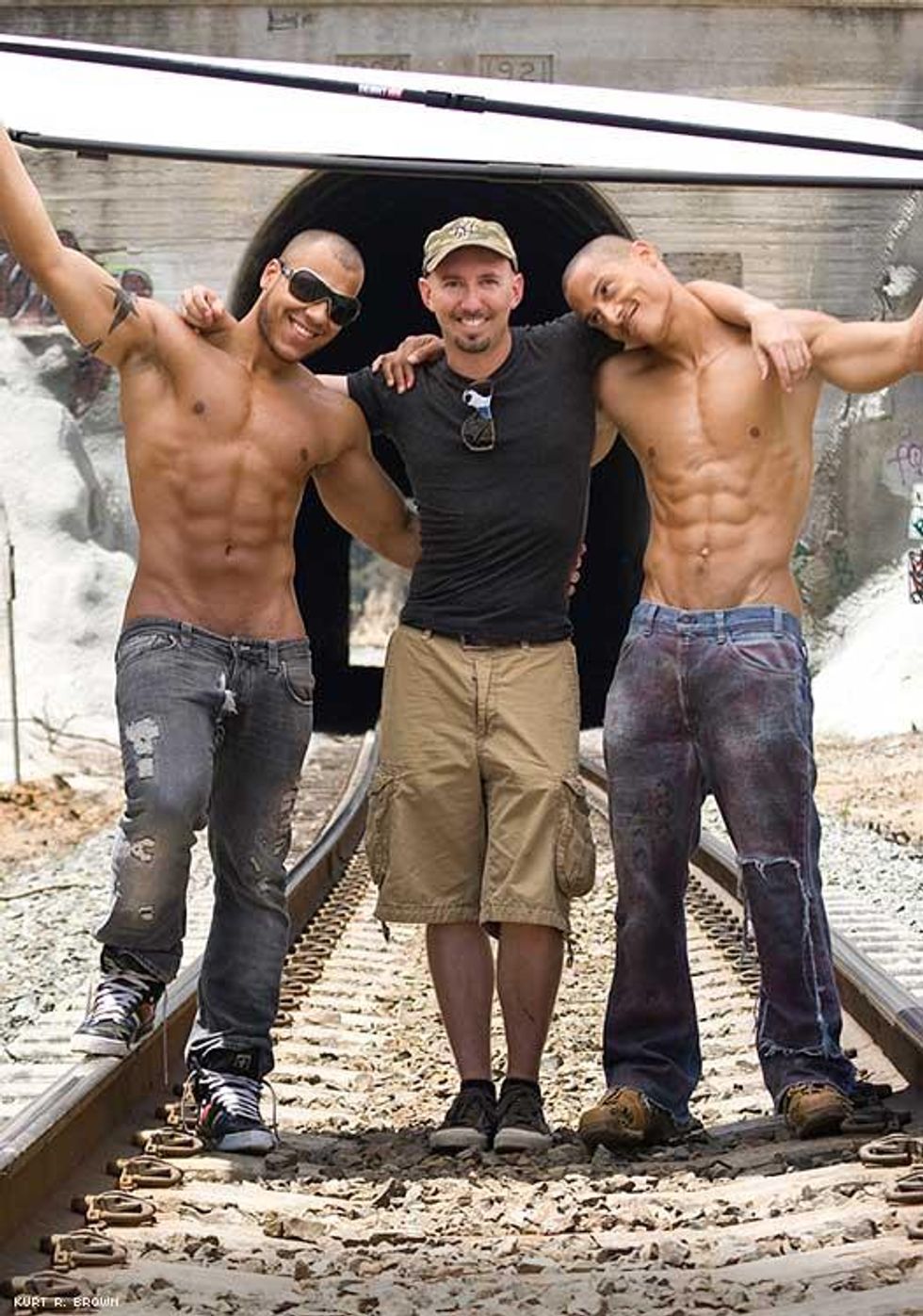 Kurt R. Brown flanked by some hard working talent.