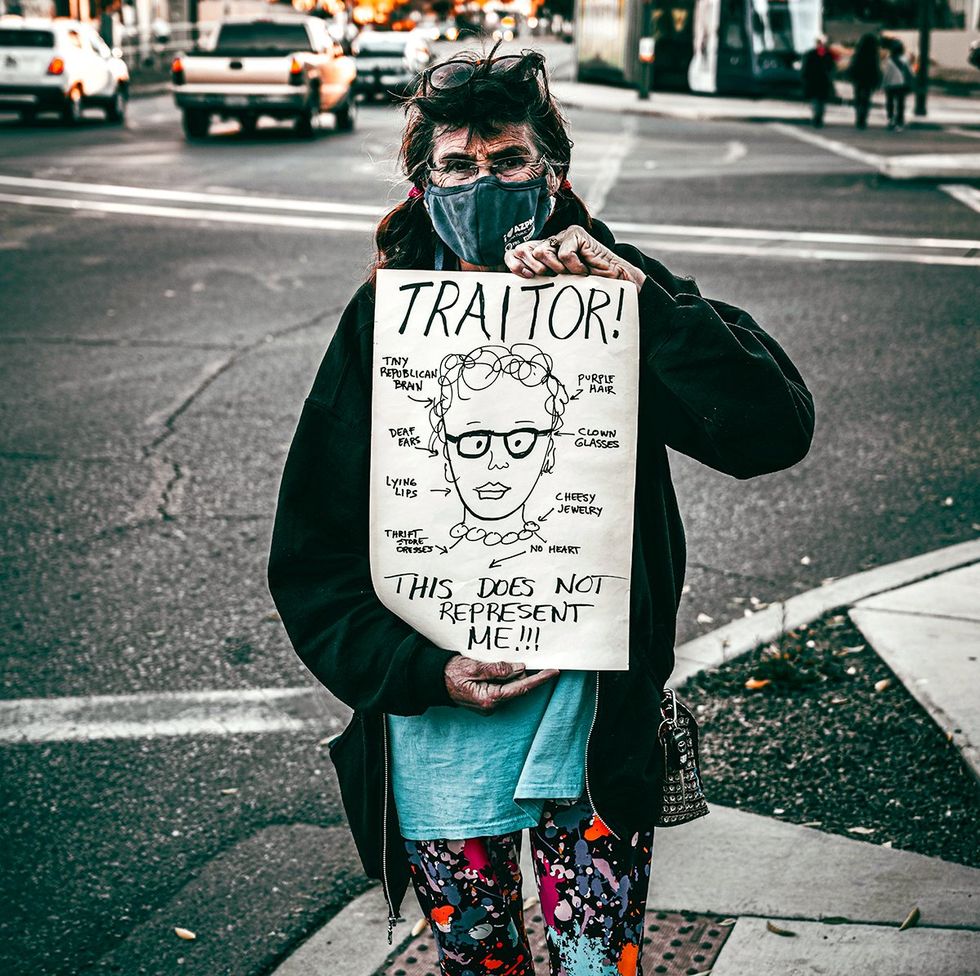 Kyrsten Sinema protester