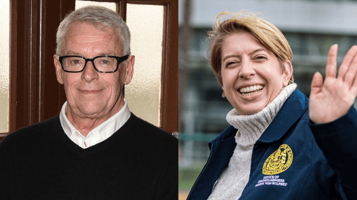 (L) LGBTQ+ activist Cleve Jones; (R) San Diego City Councilmember Marni von Wilpert.