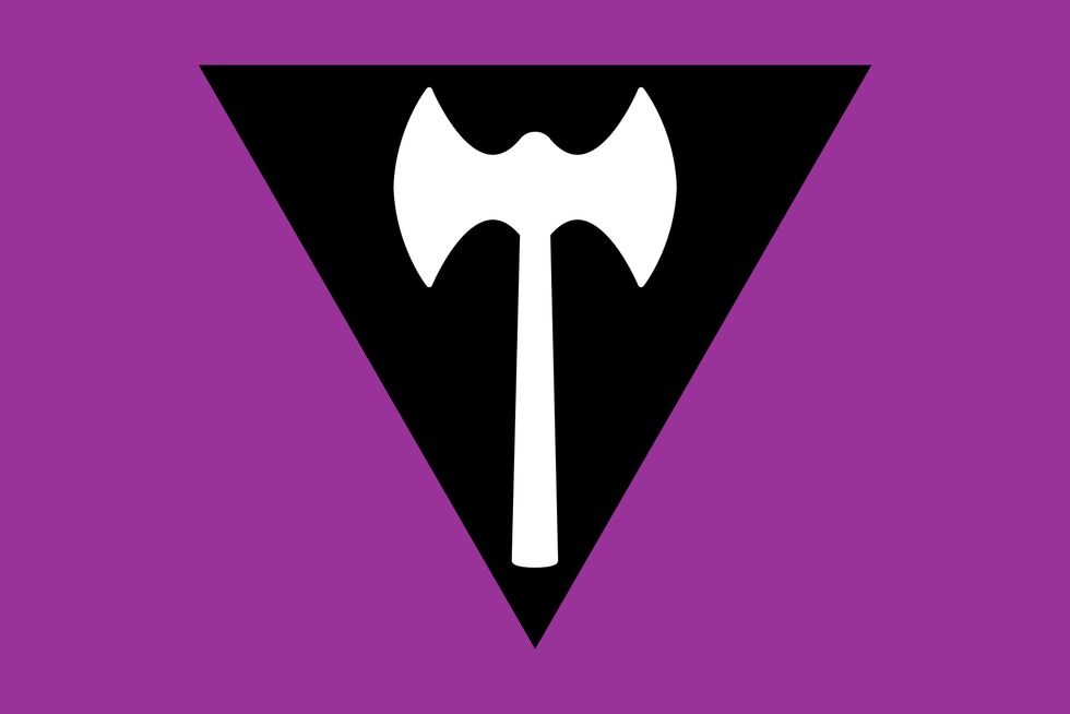 Labrys lesbian flag