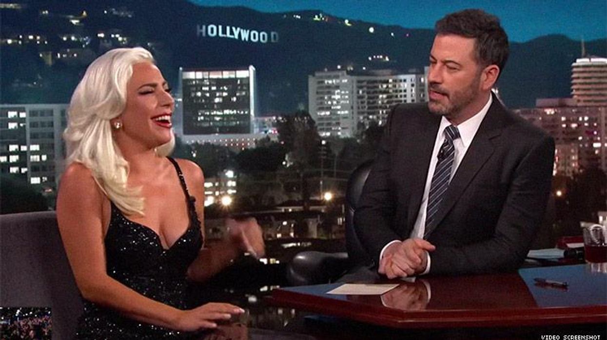 Lady Gaga and Jimmy Kimmel