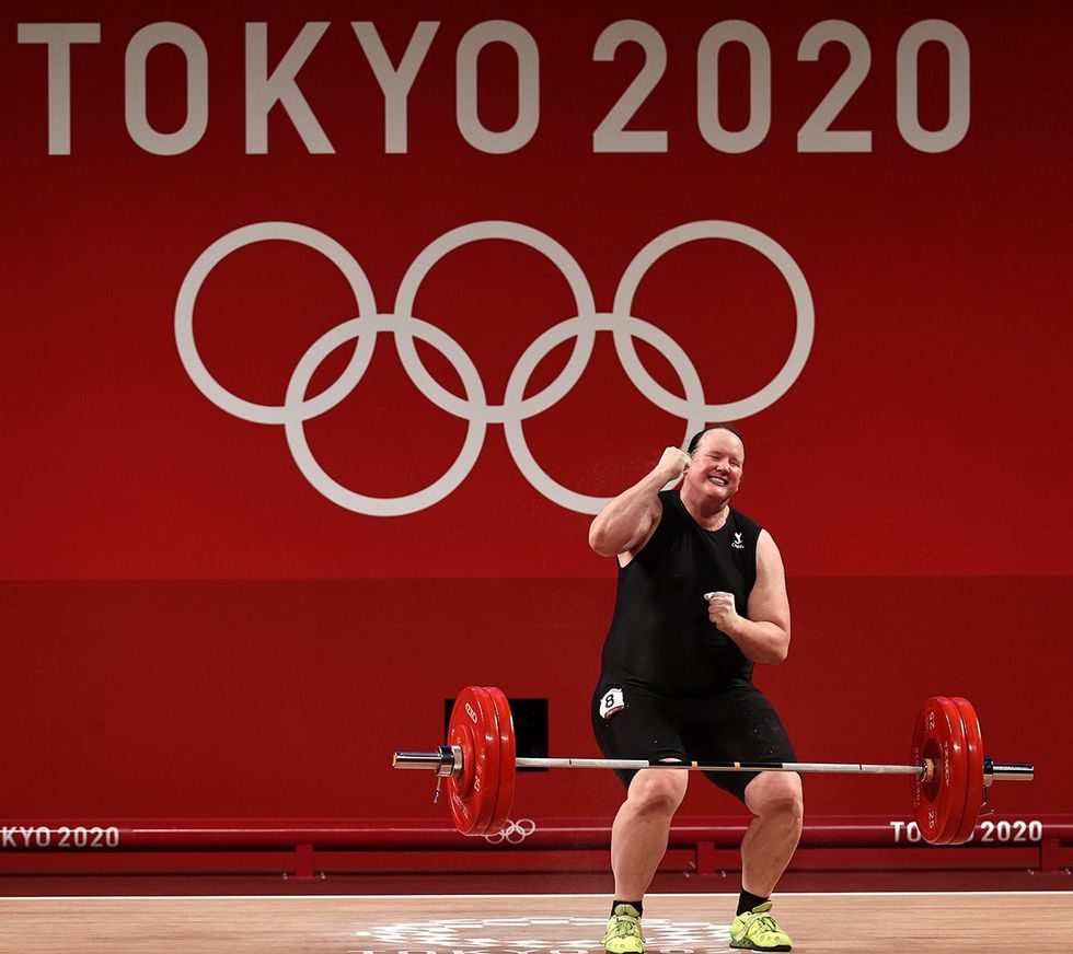 Laurel Hubbard of Team New Zealand competes Womens Weightlifting Tokyo 2020 Olympic Games