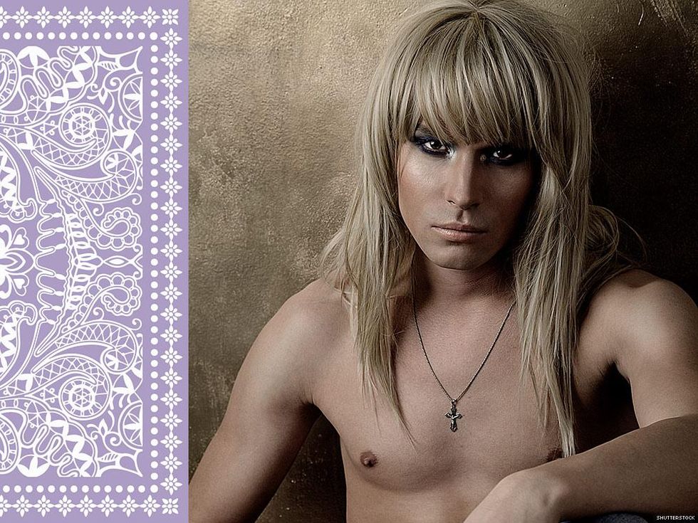 Lavender on left = drag queen fucker. Lavender on right = drag queen.