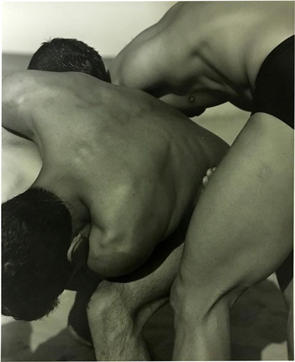 Len Prince, "Three Wrestlers, Puerto Rico", 1992