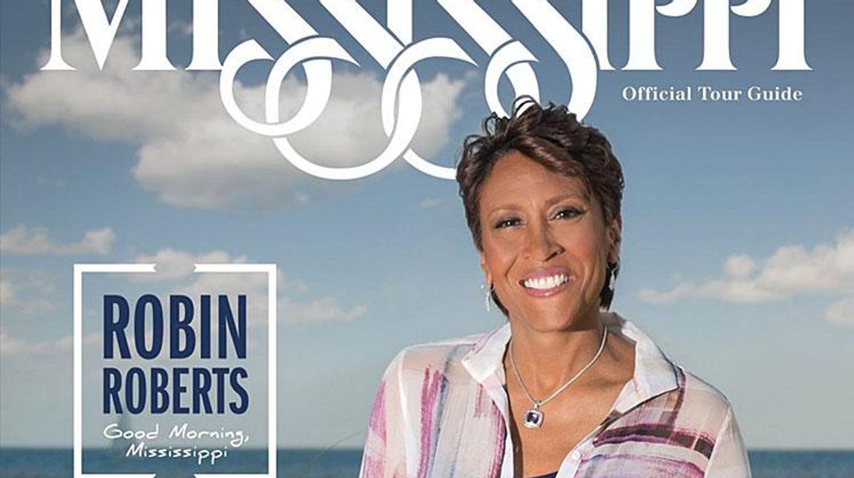 Lesbian anchor Robin Roberts covers the official tourism publication for the state of Mississippi