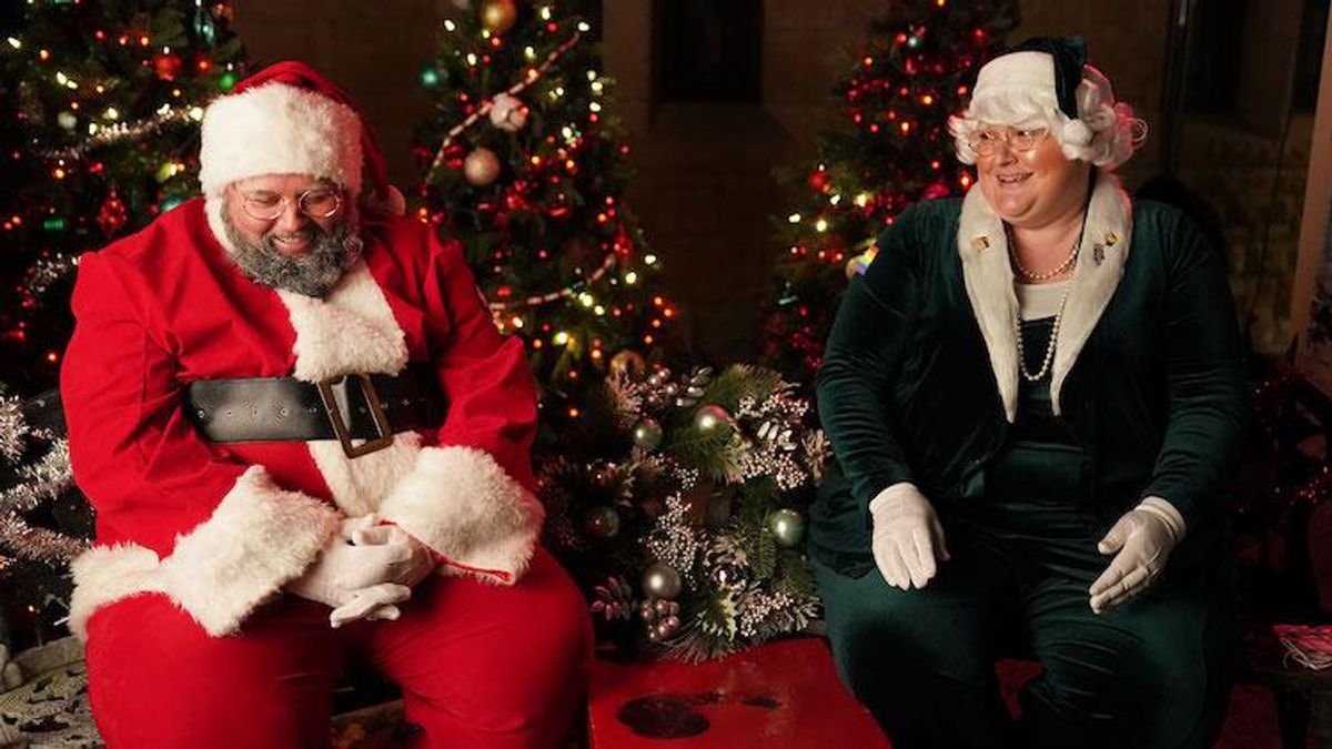 Levi Truax, known as Trans Santa, and his wife Heidi Truax, known as Dr. Claus, in a scene from "Santa Camp"