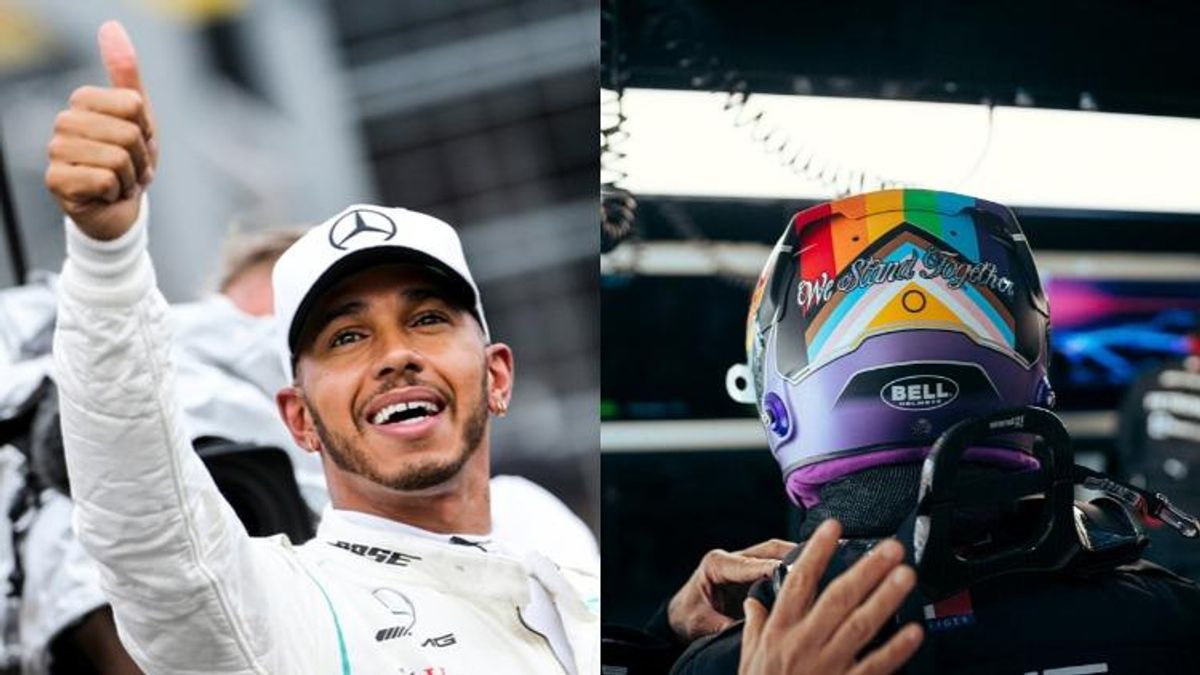 Lewis Hamilton and the helmet he'll wear at the Qatar Grand Prix