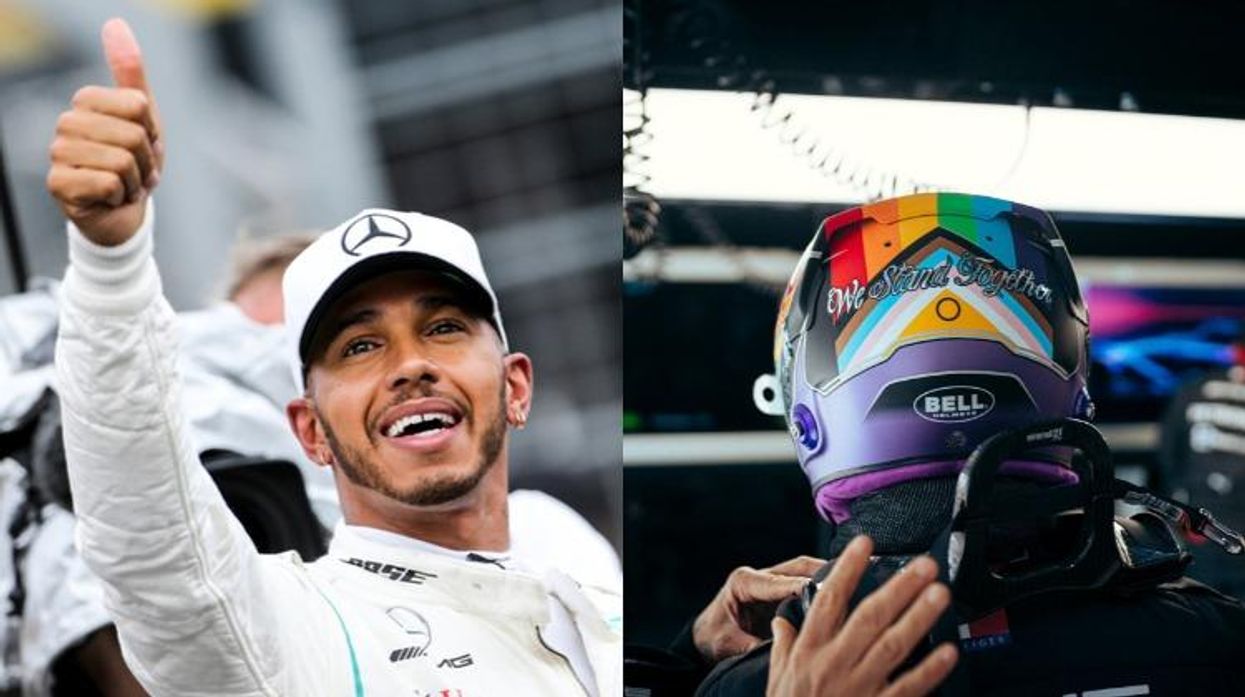 Lewis Hamilton and the helmet he'll wear at the Qatar Grand Prix